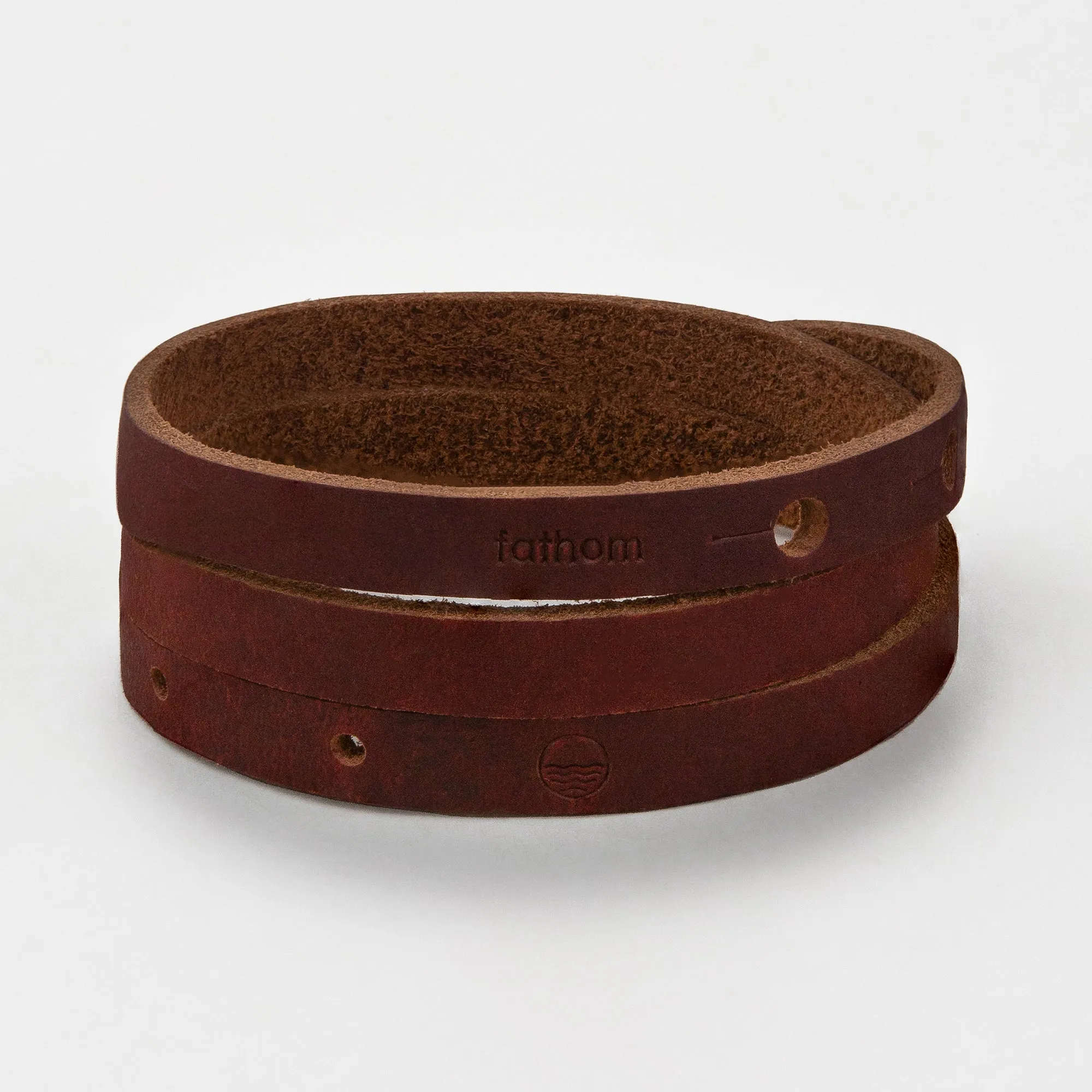 PORT SAMUI Leather Mens Womens Cuff Bracelets Designer Wrap Wristbands Antique Brown Matte Black