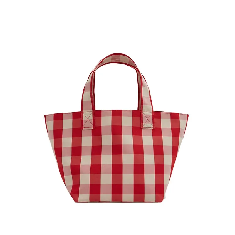 Qjby Fashion Trendy Minimalist Plaid Tote Bag