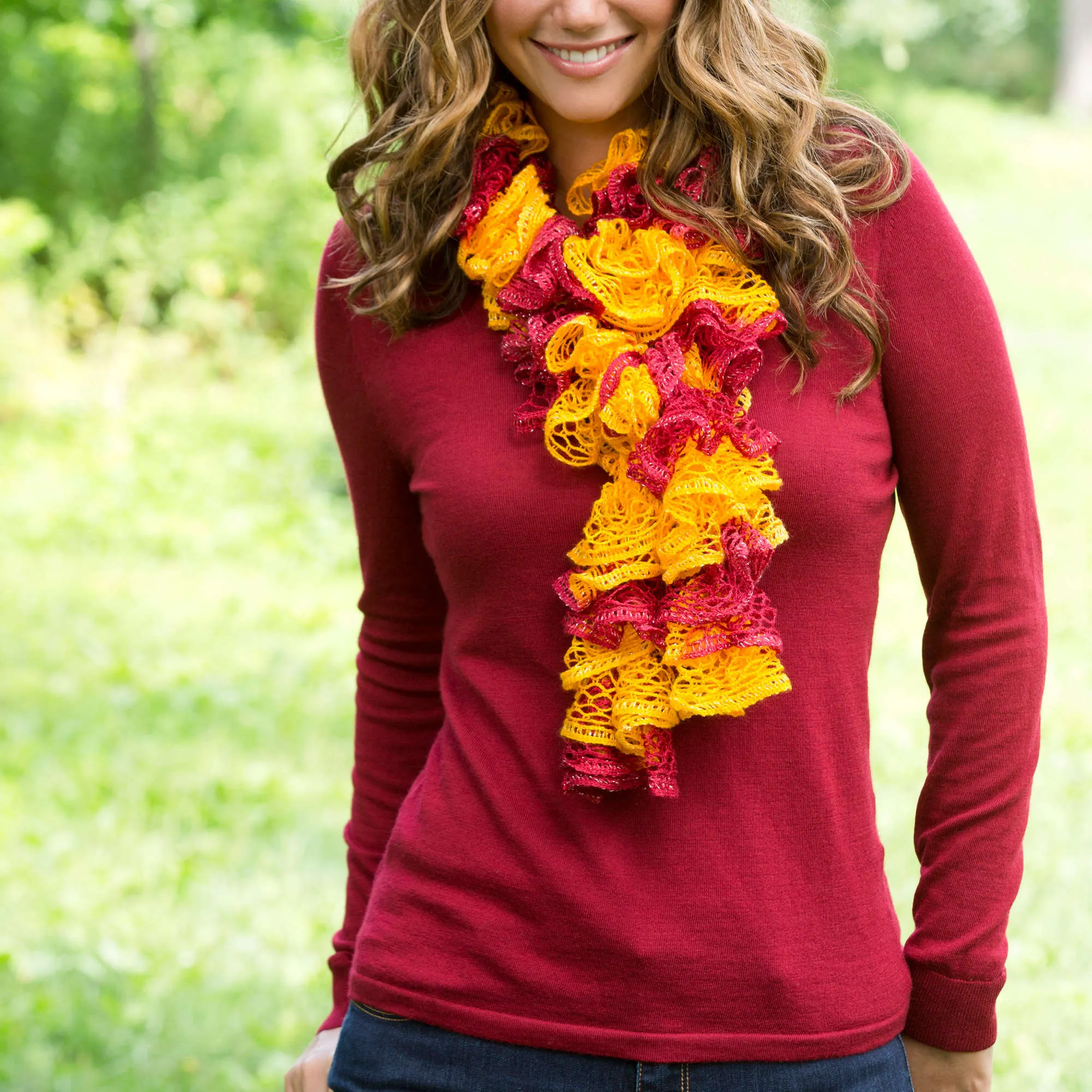 Red Heart Knit Ready Set Ruffles