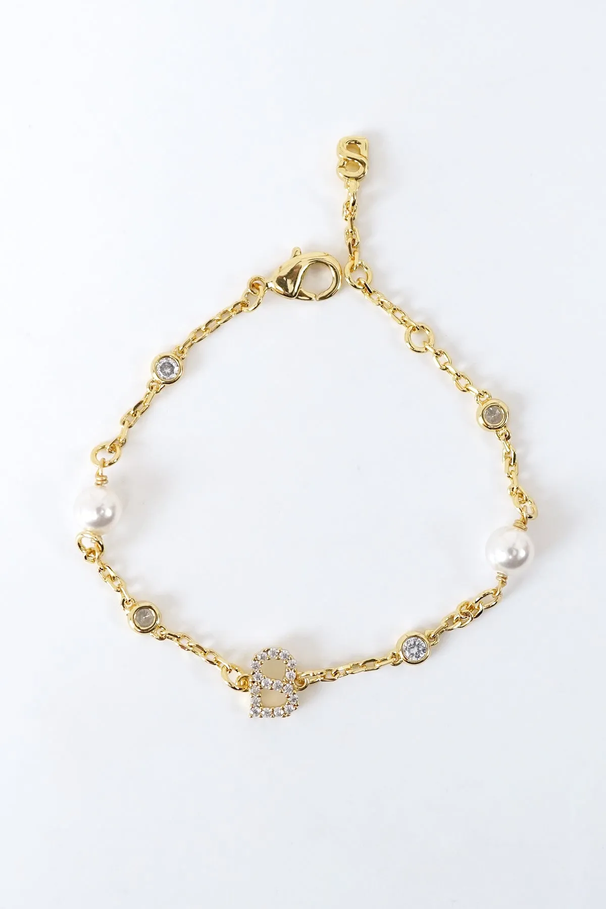 Signature Bracelet with Pearl - Gold