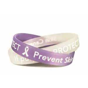 Skin Cancer Prevention UV Color Changing Wristband - Youth 7"