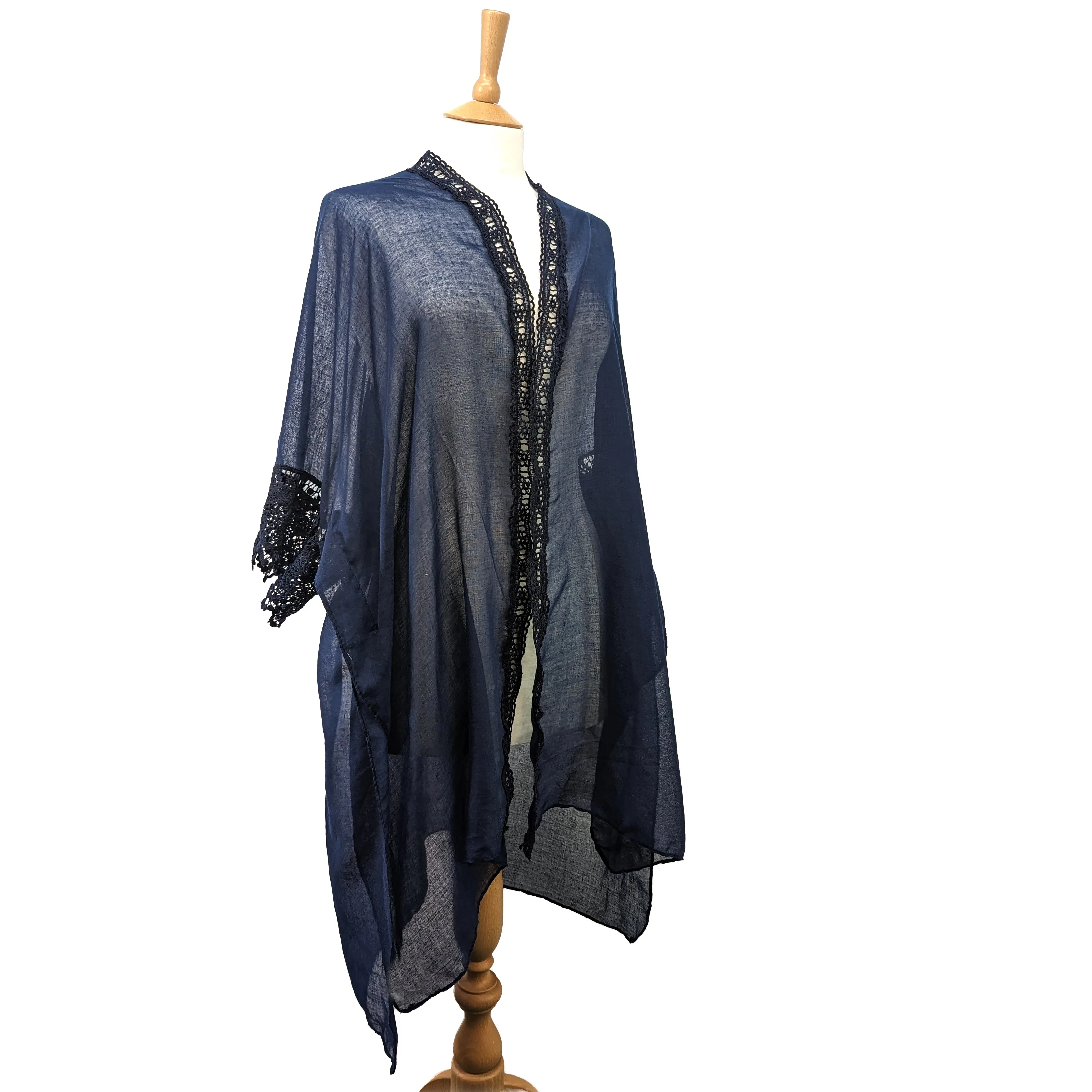 Sleeved Lace Kaftan (90x180cm) - Navy Blue