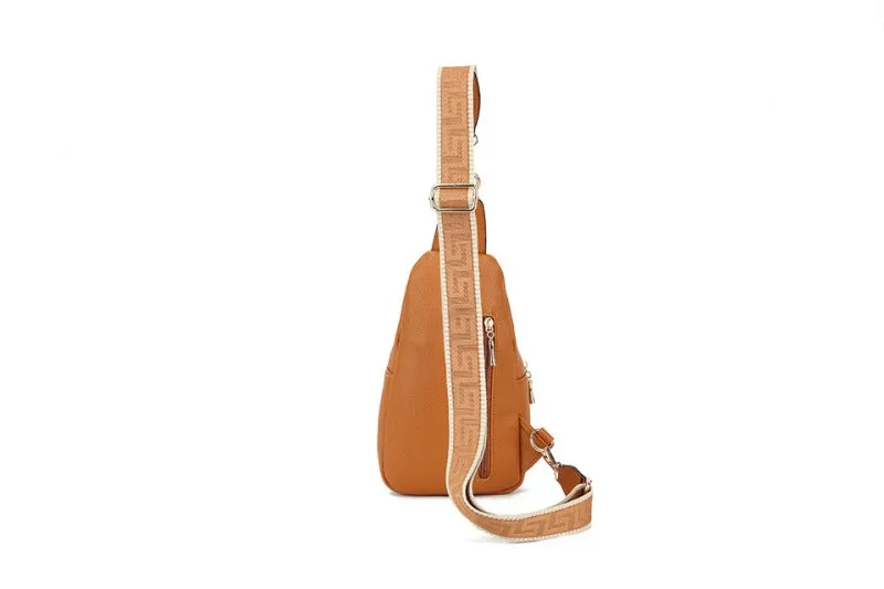 Sling Bags for Women Crossbody, Fanny Waist Packs, Trendy Chest Bag with Adjustable wide Strap - Pale Blue