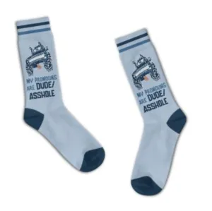 Socks - My Pronouns Are Dude / Asshole