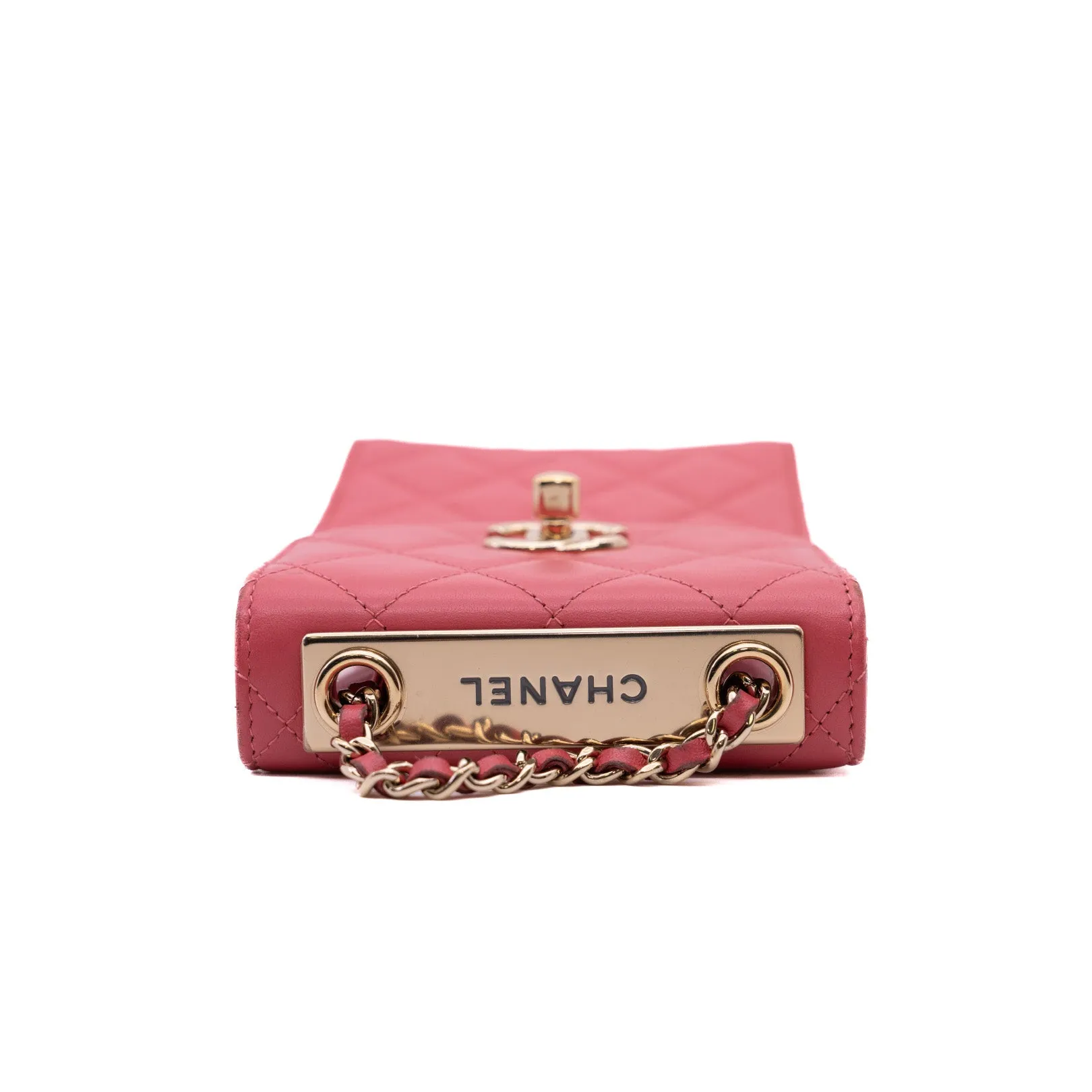 Trendy CC Phone Holder Crossbody Bag Lambskin Pink GHW Seri 24