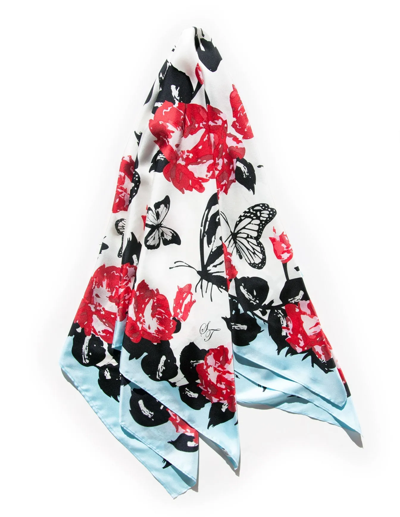 Vintage Inspired Botanical Silk Twill Scarf — The English Garden