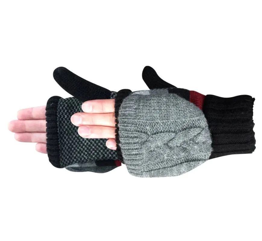 Women's Striped Knit Convertible Mitt