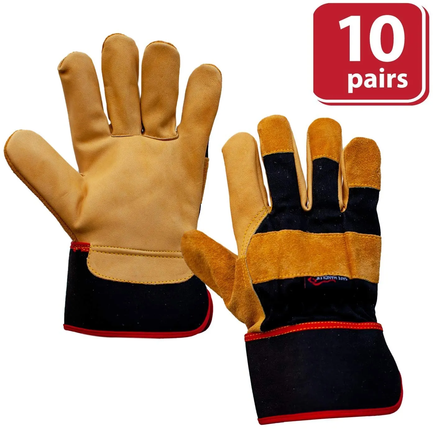 XGrip Camel Leather Work Gloves With Knuckle Protection - Bison Life